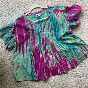 Rebeca Minkoff TYE DIE COTTON TOP WITH GROMMETS